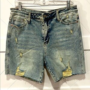 Judy Blue Distressed Blue Jean Shorts